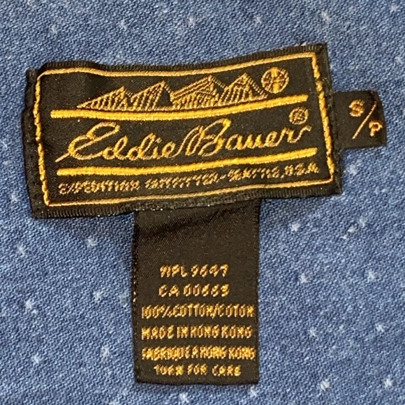 Vintage Eddie Bauer Button Front Polka Dot Denim Midi Dress Size Small - Picture 13 of 15